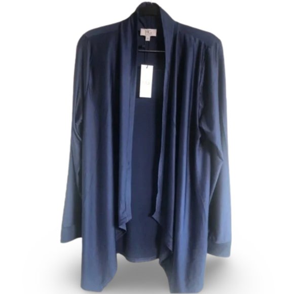 HG Sweaters - HG Navy Blue Long Cardigan Top